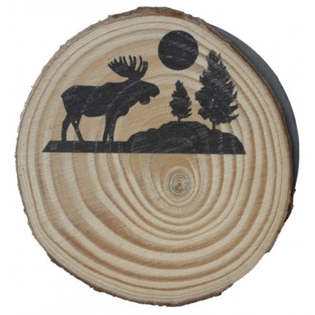 Magnet rondelle de bois caribou