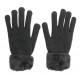 Gants gris doublés fourrure Taille unique