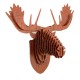 Brown Moose Head in wood